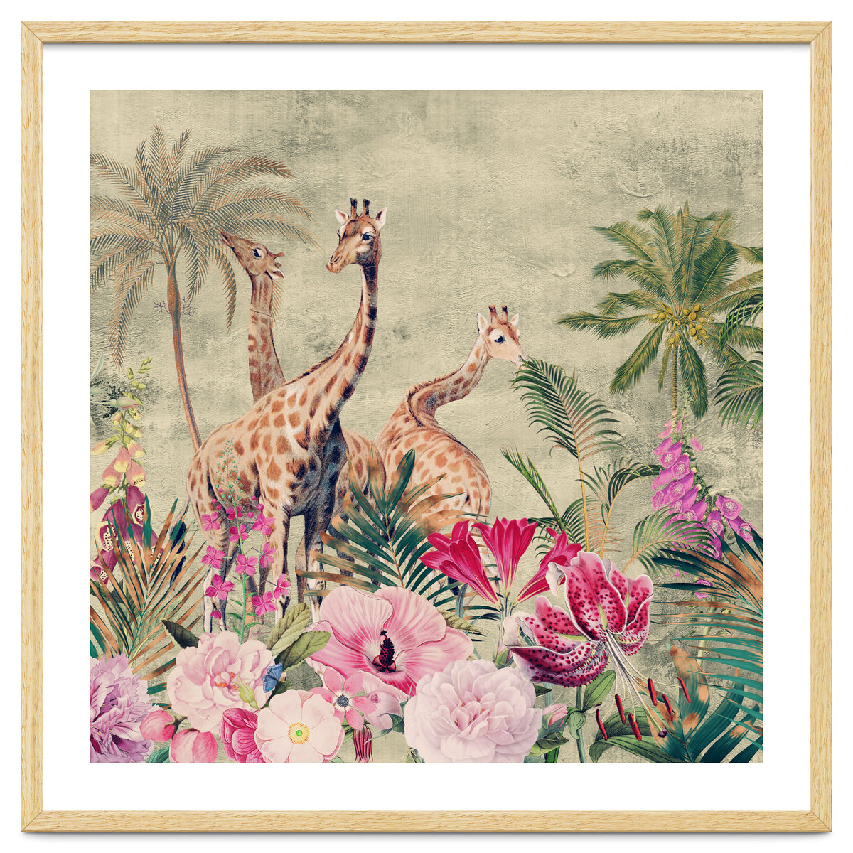 Exotic Vintage African Flower Safari