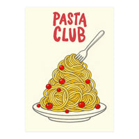 Pasta Club Illustration, Spaghetti and Tomatoes Art Print for Kitchen Wall Decor (Print Only)