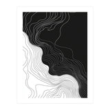 Abstract Black And White Wavy Lines Flowing  (Print Only) thumbnail