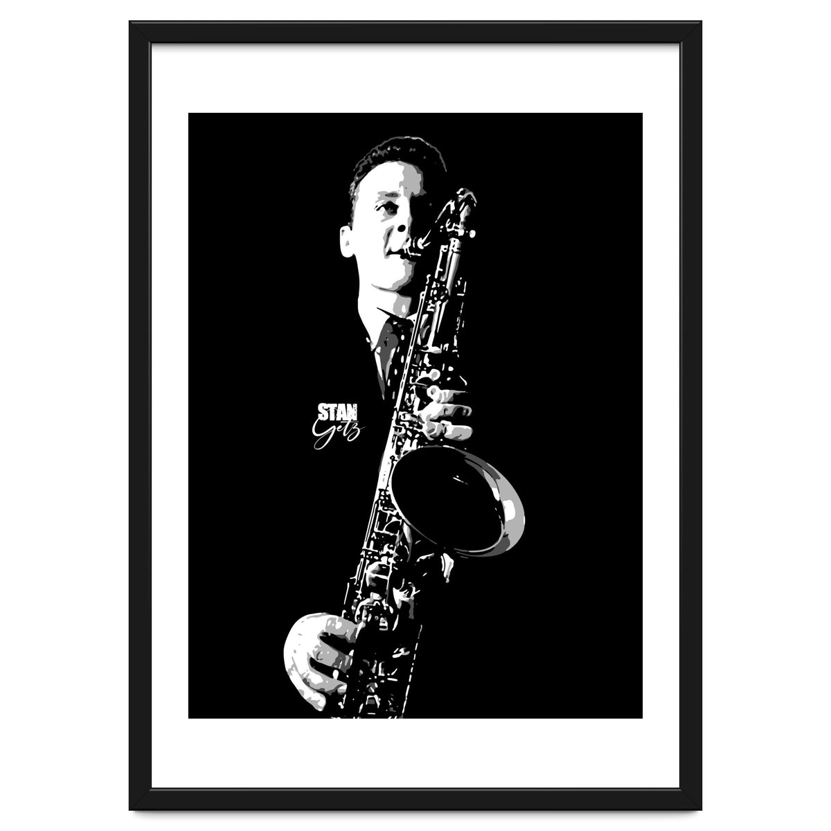 Stan Getz American Jazz Saxophonist in Grayscale