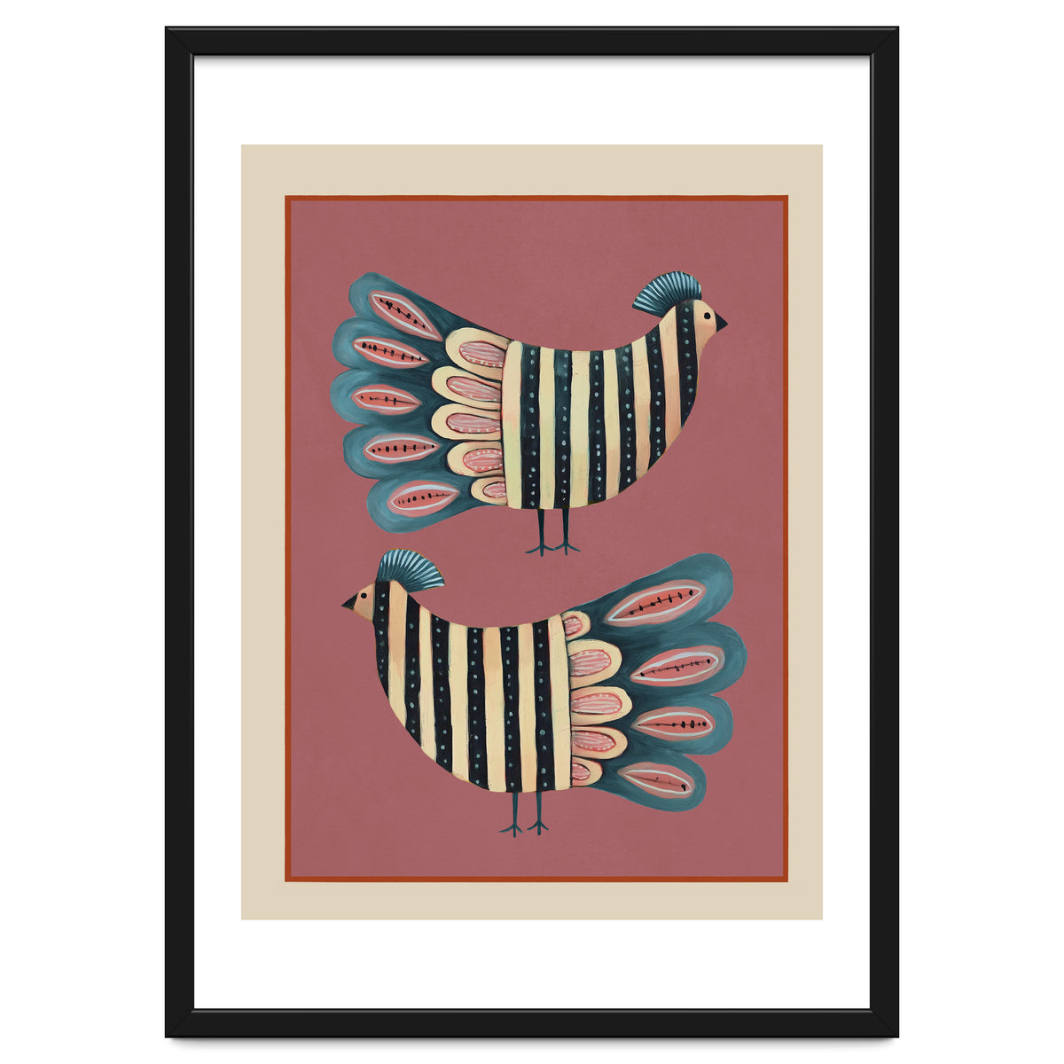Striped Bird Pair I