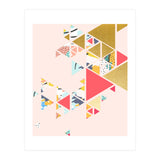 Gold Abstraction, Abstract Eclectic Colorful Geometrical, Blush Pastel Metallic Chic Graphic Design (Print Only) thumbnail