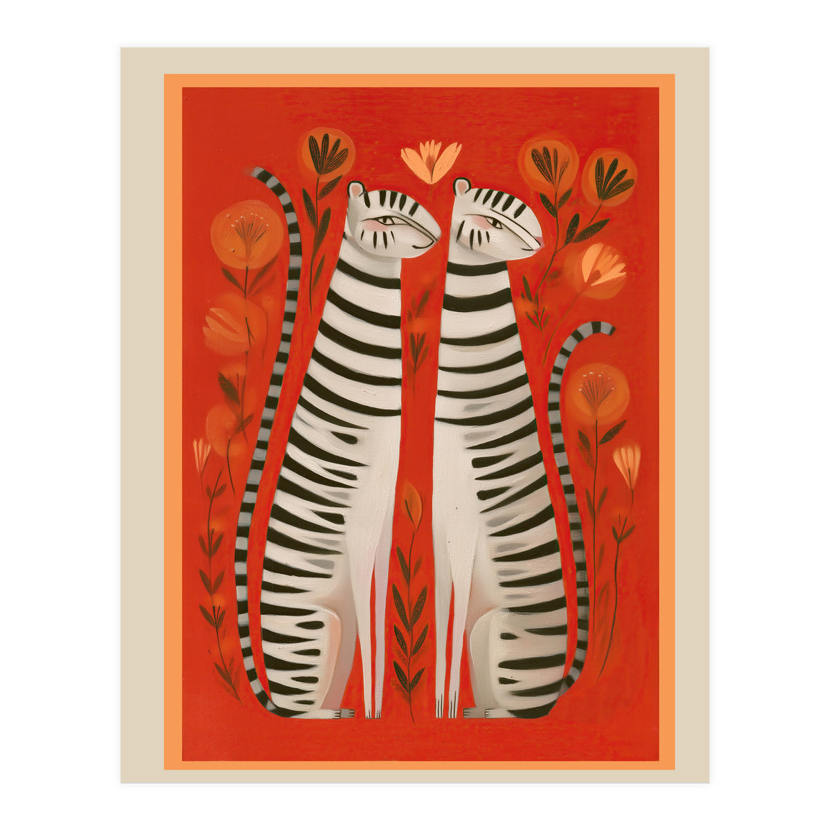 Striped Cat Pair (Print Only)