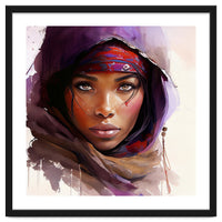 Amethyst Hood Tuareg Woman Portrait