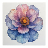 Ethereal Bloom: Watercolor Petals in Indigo and Rose (Print Only) thumbnail