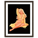 Pinup Girl Posing In Yellow Dress thumbnail