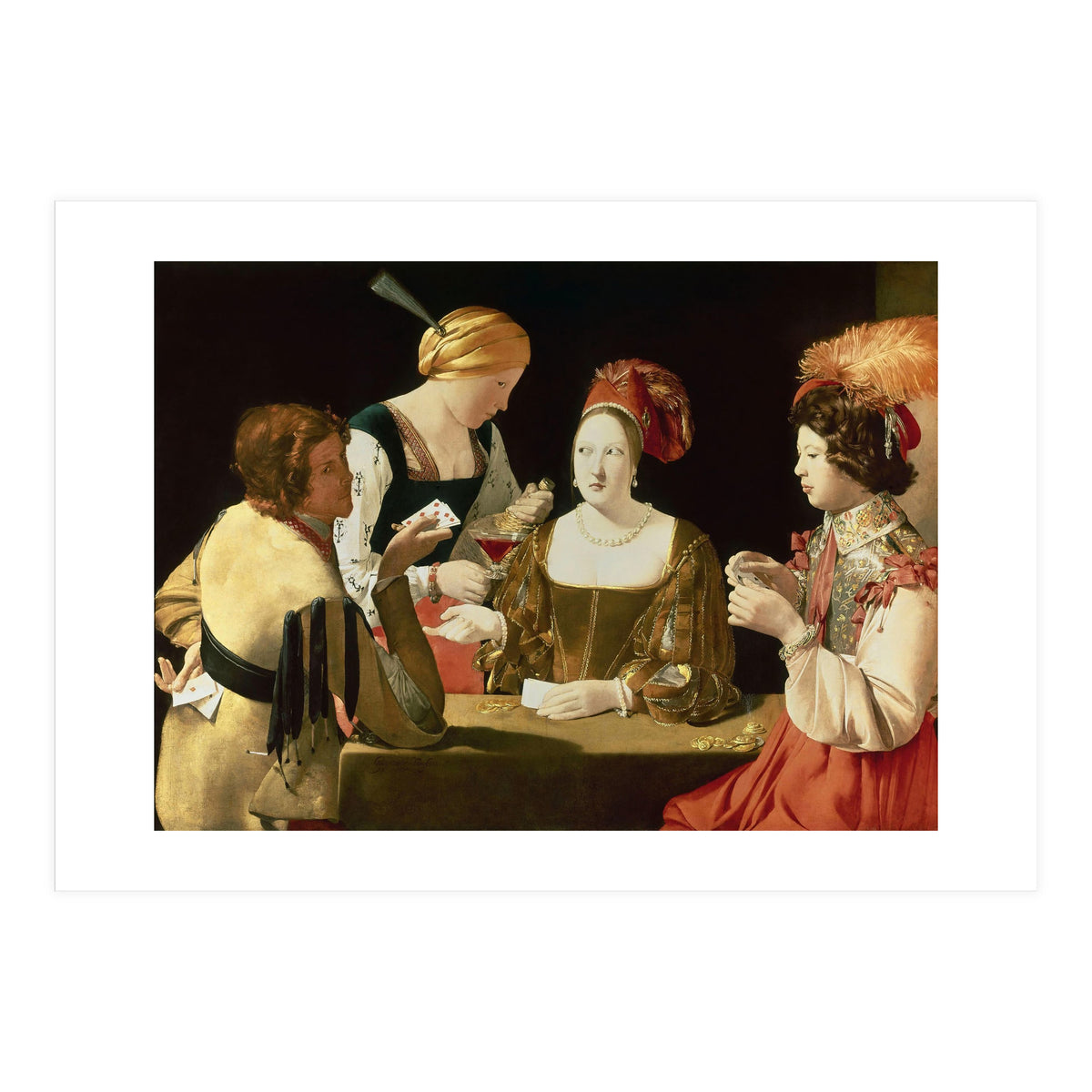 French school. The Cheater with the Ace of Diamonds. Le Tricheur à l'As de Carreaux. 17th century... (Print Only)