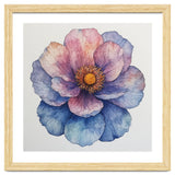 Ethereal Bloom: Watercolor Petals in Indigo and Rose thumbnail