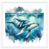 Mother And Calf Whales Watercolor thumbnail