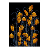 Linocut flower meadow black (Print Only) thumbnail