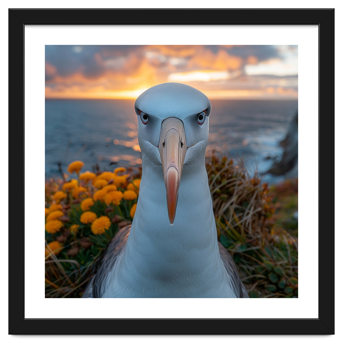 Albatross Bird With Intense Gaze By The Sea