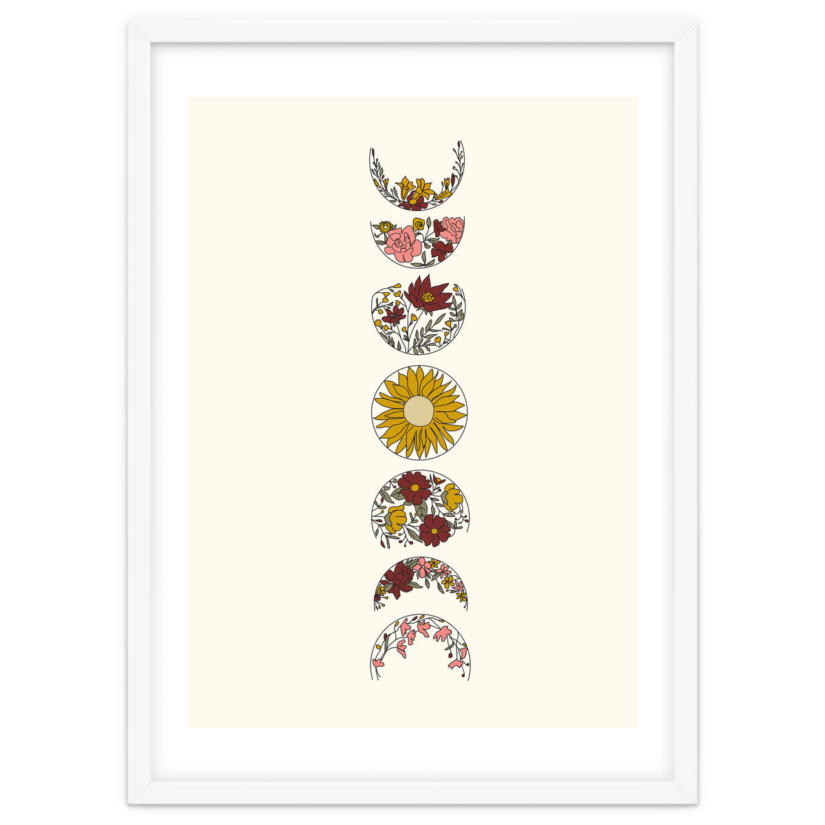 Floral Phases Of The Moon