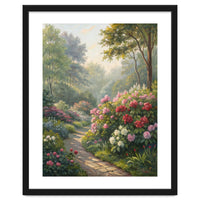 Sunlit Spring Garden Path Oil Painting