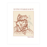 Self Portrait With Bandaged Ear And Pipe – Vincent Van Gogh (Print Only) thumbnail