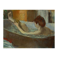 Woman in bath, sponging her leg. Pastel, 1883-84   19.7 x 41 cm. (Print Only)