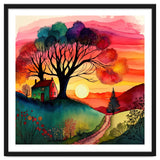 Watercolor Folk Art Sunset thumbnail