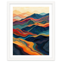 Abstract Mountain Landscape Art with Fluid Textures