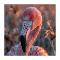 Close Up Of A Pink Flamingo Head In Sunlight (Print Only)