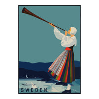 Sweden, Woman With Alp Horn (Print Only)