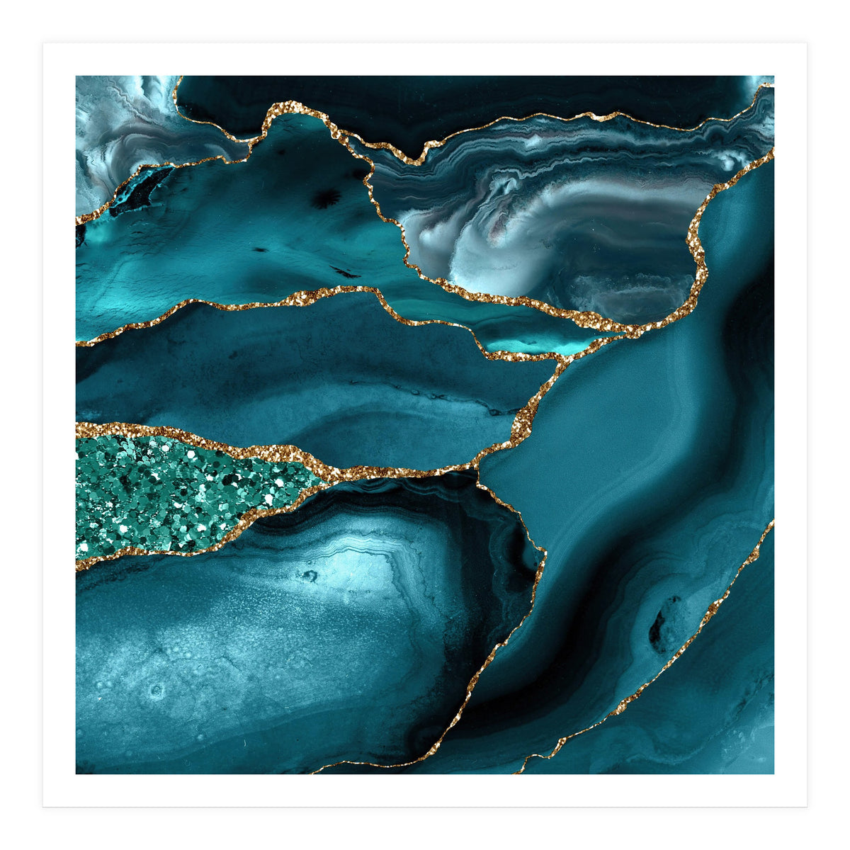 Agate Glitter Ocean Texture 10  (Print Only)