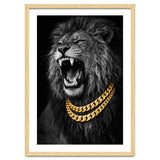 Bejweled hyper-realistic lion photography,diamond fangs portrait thumbnail