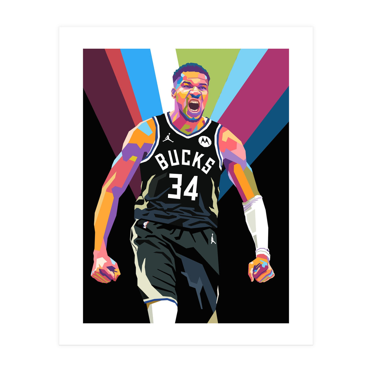 Giannis Antetokounmpo art (Print Only)
