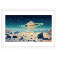 Alien Horizon: Saturn-Inspired Planetary Landscape