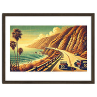Vintage Coastal Road Journey Poster