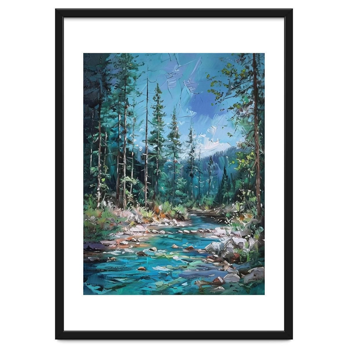 Whispers of the Azure Creek: A Textured Journey