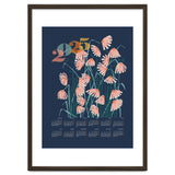calendar 2025 Linocut flowers blue thumbnail