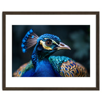 Peacock Head Close Up Majestic Blue Bird