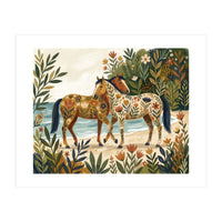 Horses In Blooming Paradise (Print Only)