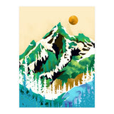 Grass Is Greener Wherever It Is Loved Positivity Nature Landscape Snow, Winter Mountains Painting Forest, Wild Travel Adventure (Print Only) thumbnail