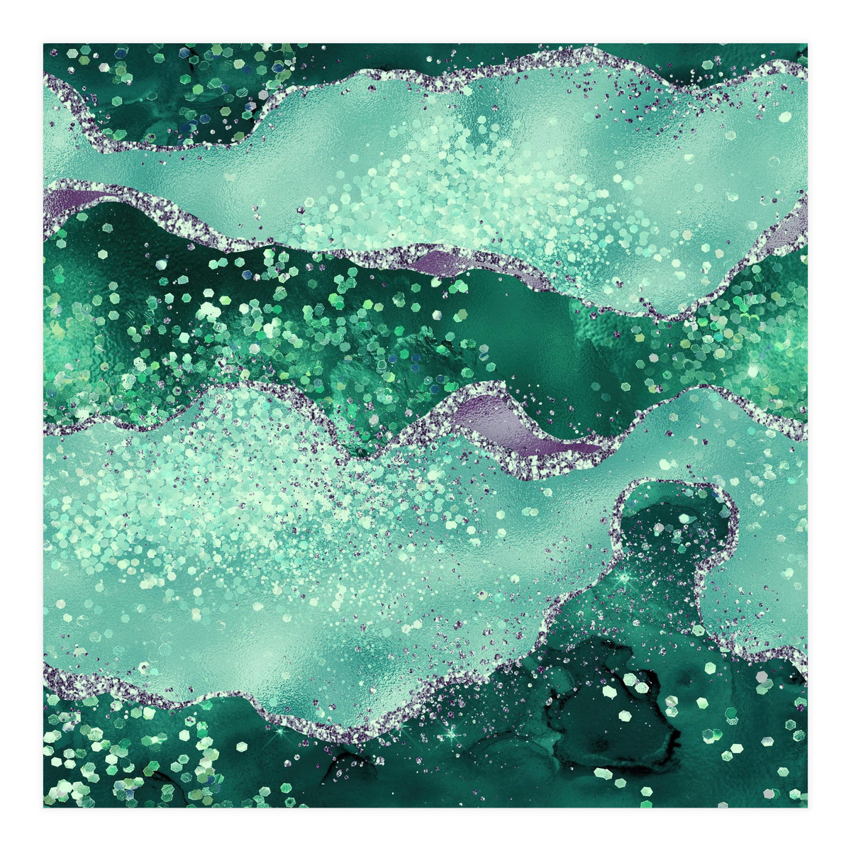 Emerald Glitter Agate Texture 02 (Print Only)