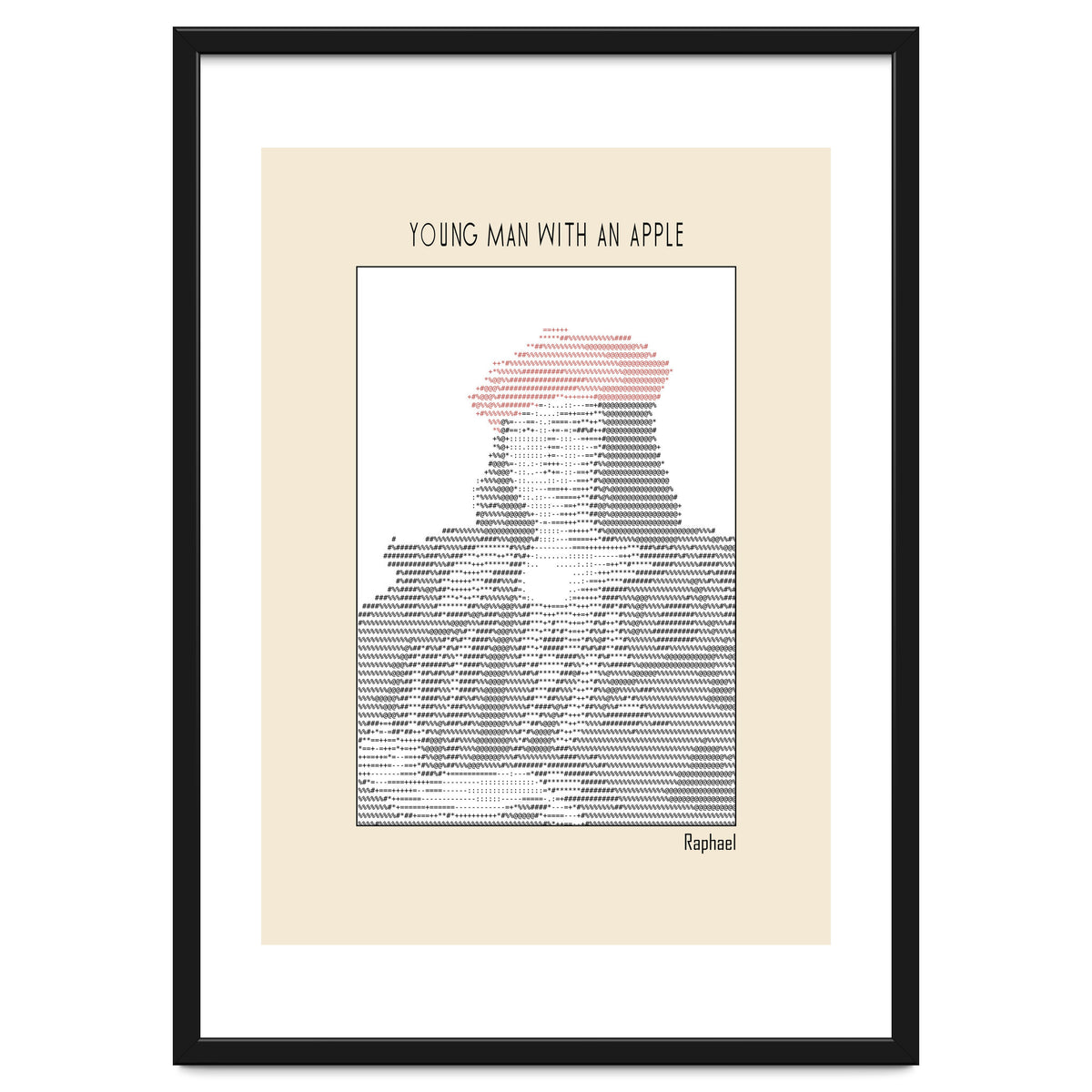 Young Man with an Apple (1505) – Raphael (ascii art)