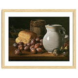 Luis Egidio Meléndez / 'Still Life with Plums, Figs, Bread and Fish', 18th century, Spanish School. thumbnail