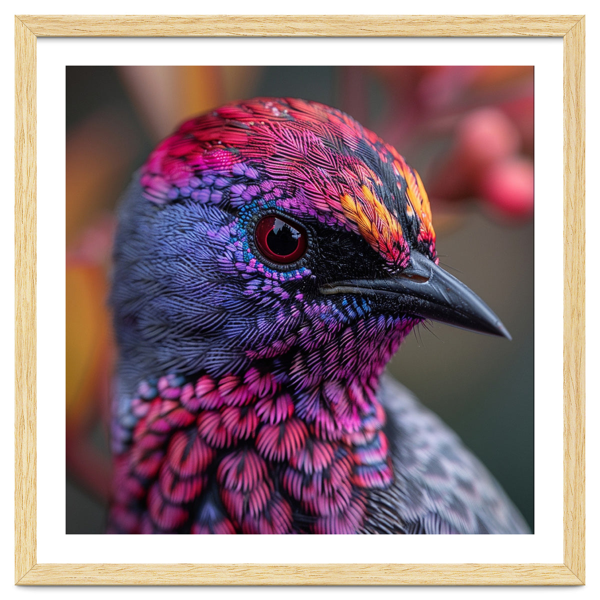Vibrant Exotic Bird Detailed Feather Close Up