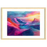 Vibrant Abstract Mountain Landscape at Sunset thumbnail