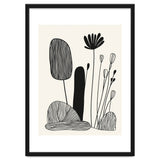 Abstract Black And White Botanical Illustration With Organic Shapes thumbnail