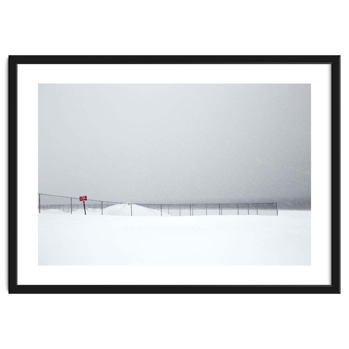 Fence in the winter seascape