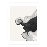 Abstract Black And White Wavy Lines Flowing Organic Shape (Print Only)