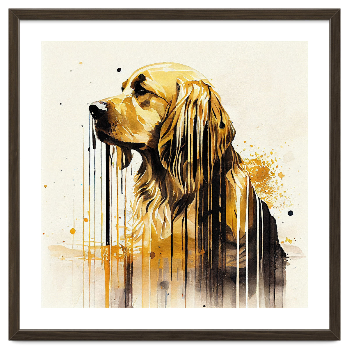 Watercolor Golden Retriever Dog