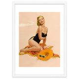 Pinup Woman Is Posing On A Beach thumbnail