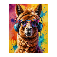 Lama In Headphones (Print Only)