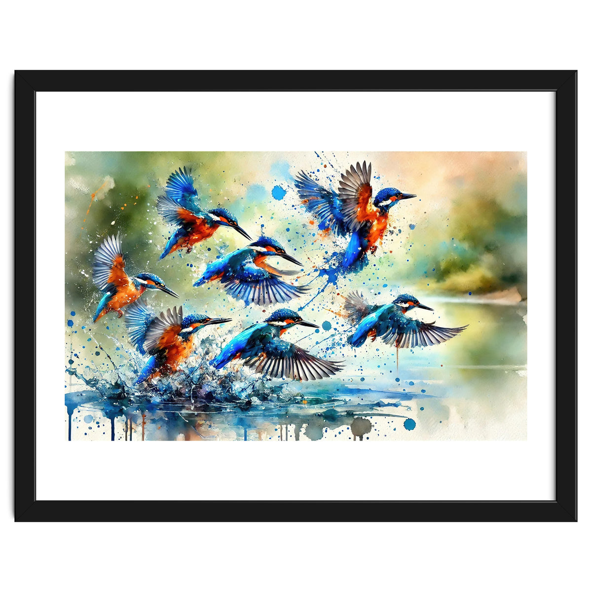 Kingfishers In Flight