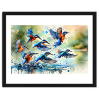 Kingfishers In Flight