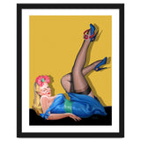 Sexy Pinup Winking Girl In Showing Her New High Heels thumbnail