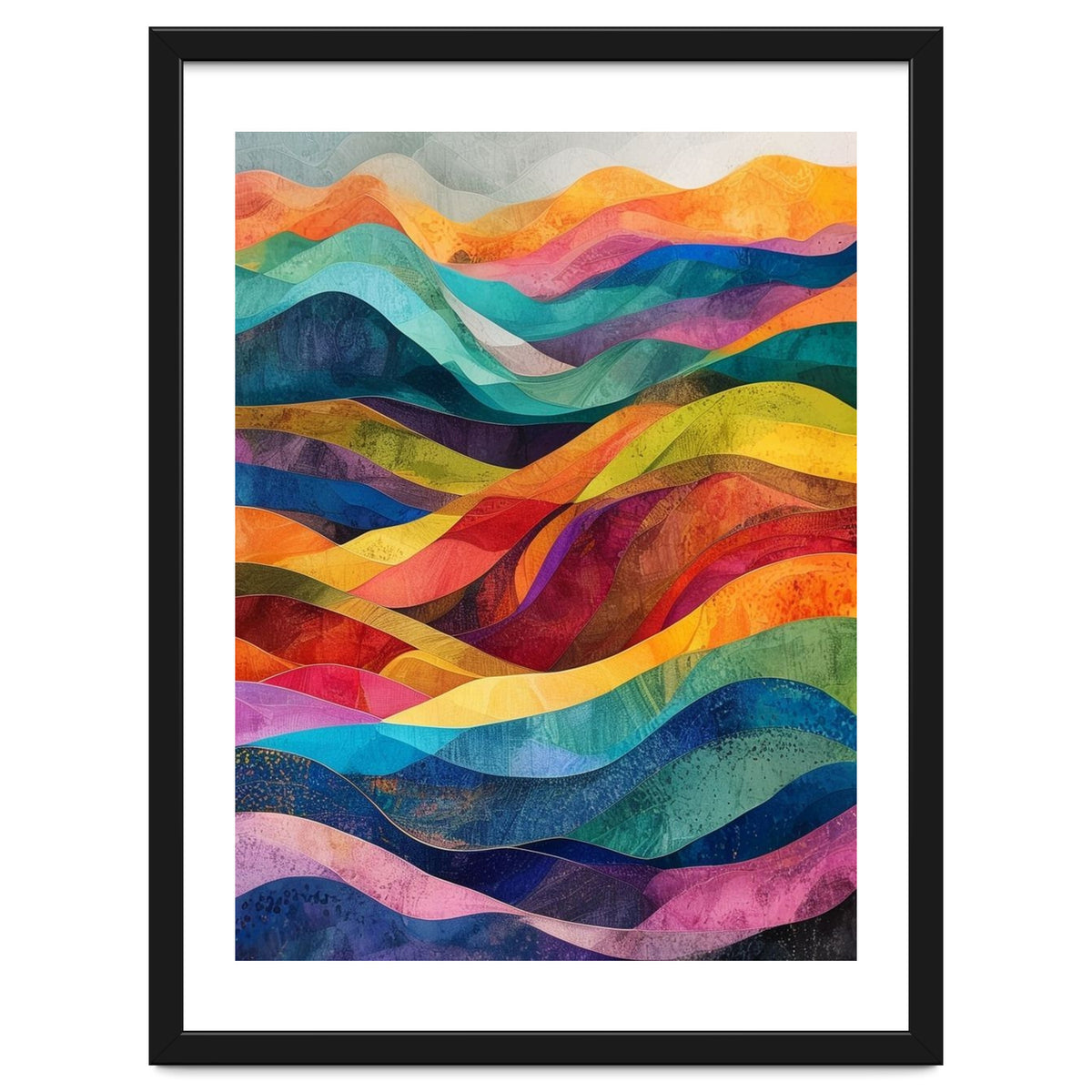 Vibrant Abstract Ribbon Landscape Art