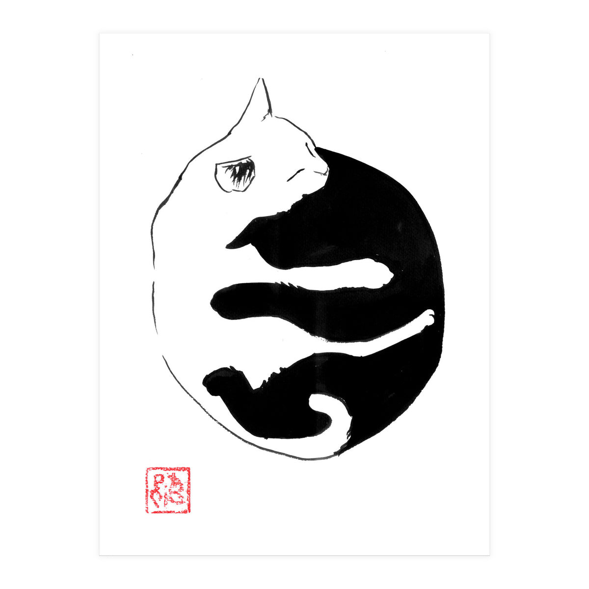 Ying yang Cat (Print Only)