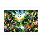 Watercolor Tropical Birds In The Jungle (Print Only) thumbnail